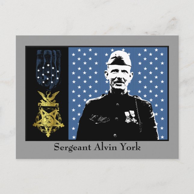 Sergeant Alvin York - Hedersmedalj Winner Vykort (Framsida)