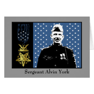 Sergeant Alvin York - medalj av hedervinnaren Hälsningskort