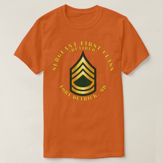 Sergeant First Class S Retrött Fort Detrick MD T Shirt (Design framsida)