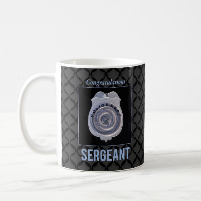 Sergeant in Police Department Promotion Gratulerar Kaffemugg (Vänster)