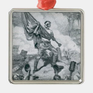 Sergeant Jasper på striden av fort Moultrie Julgransprydnad Metall