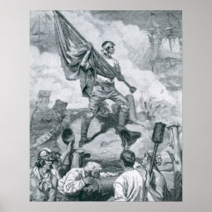 Sergeant Jasper på striden av fort Moultrie Poster