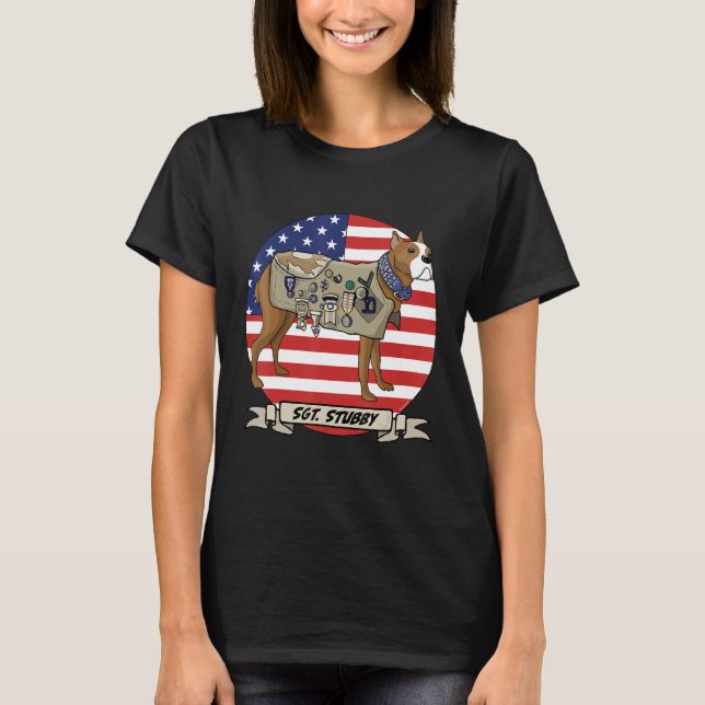 Sergeant Stubby American krig hund T Shirt (Framsida)
