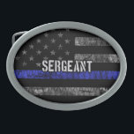 Sergeant Thin Blue Line Distress Flagga<br><div class="desc">Sergeant Thin Blue Line Distress Flagga</div>