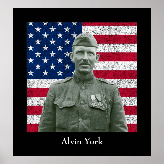 Sergeant York och American Flagga Poster (Framsidan)