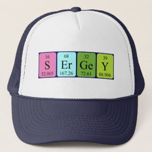 Sergey periodisk bord namn hat keps