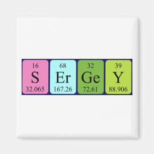 Sergey periodisk bord namn magnet