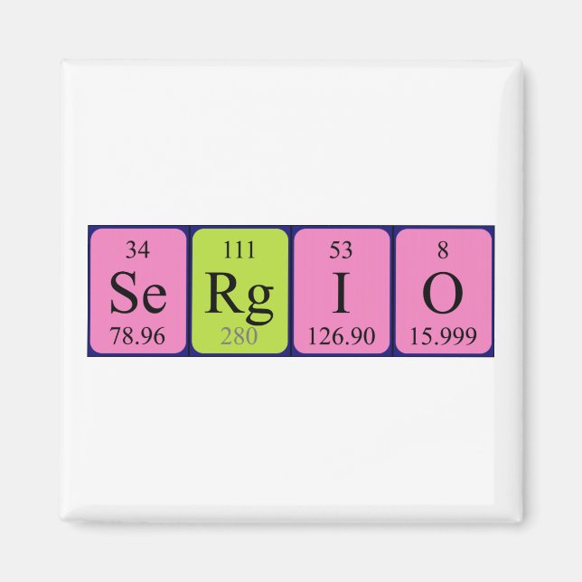 Sergio Periodisk bord namn magnet (Framsidan)