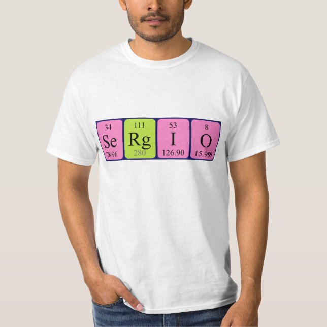 Sergio Periodisk bord namn-skjorta T Shirt (Framsida)