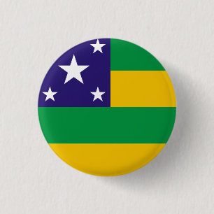 Sergipe den brasilianska statlig flagga knäppas knapp