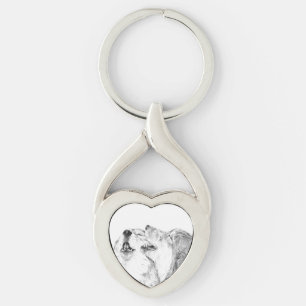 Sergranat Twisted Heart Silverfärgad Nyckelring
