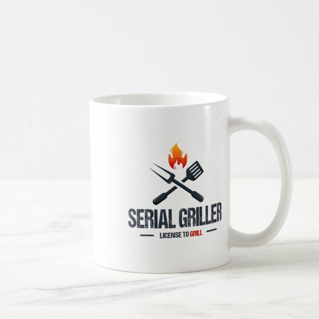 Serial Griller Bbq Smoker Grillmaster Funny Grill Kaffemugg (Höger)