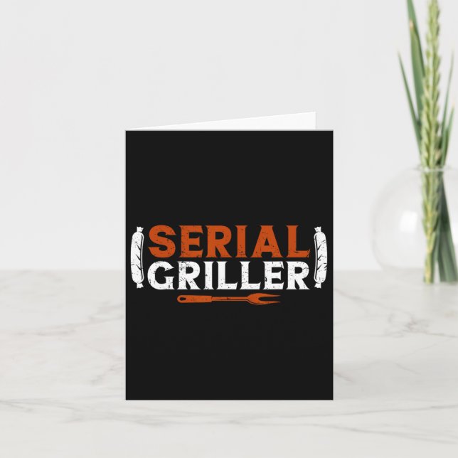 Serial Griller Fars dag Funny Grilling Grill Bb Kort (Framsida)