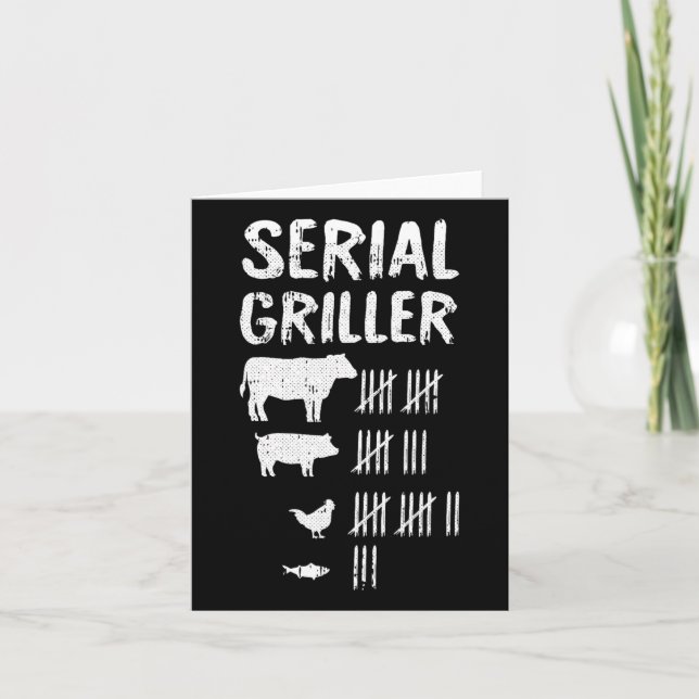 Serial Griller Fars dag Funny Grilling Grill Bb Kort (Framsida)