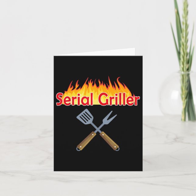 Serial Griller Funny Bbq Gift Kort (Framsida)