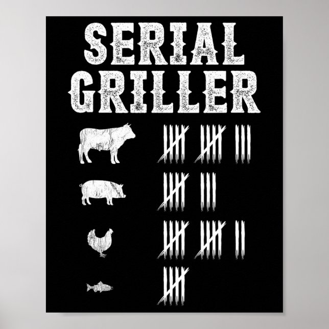 Serial Griller Funny Grilling Grill Bbq Master Rol Poster (Framsidan)