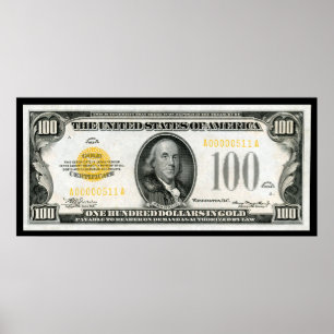 SERIE 100 BILL 1934 SERIE POSTER