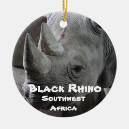 Serie av utrotningshotade arter, Black Rhino Julgransprydnad Keramik