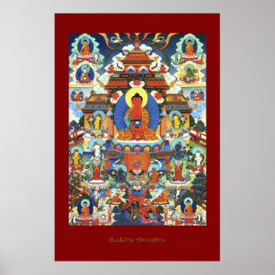 Serie för Buddha Amitabha religiös konstaffisch Poster