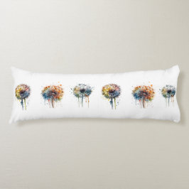 serie med färgstarka vattenfärgade dandelioner kroppskudde