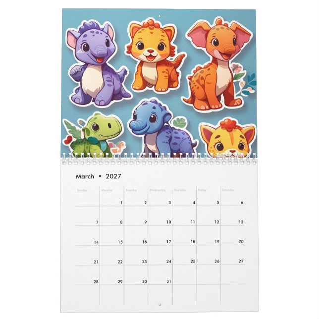 serie med tecknader kalender (Mar 2027)