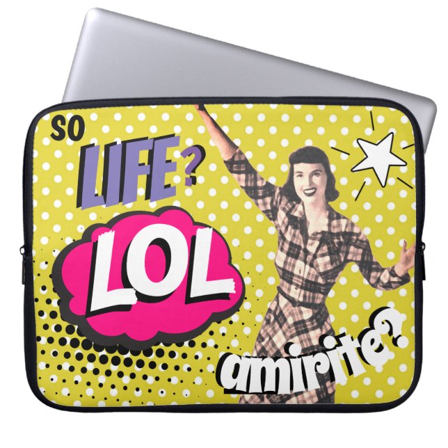 Seriebok Popkonst Retro Dam Rolig Laptop Fodral (Framsidan)