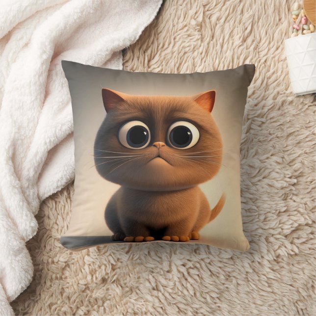 seriefigur illustration av en söt katt kudde (Filt)