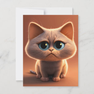 seriefigur illustration av en söt katt tack kort