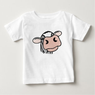 seriefigur ko svart vit rosa kyss grå gård djur t shirt