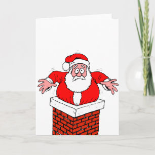 seriefigur tomte stannade i skorstenen kort