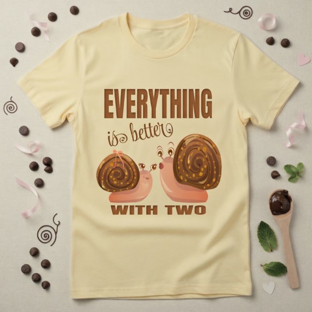 Seriefigurer Sniglar Par  T Shirt (Two snails, one sweet tee. A cute original design for love or friendship.)