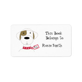 Seriefigurs Hund Exlibris Adressetikett