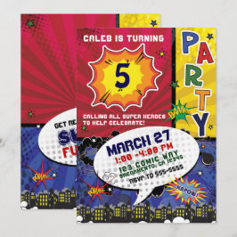 Seriefilm Pop Art Födelsedagsfest Inbjudningar