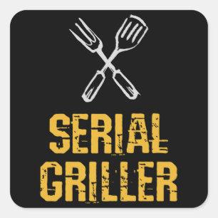 Seriell griller Grill BBQ Master Grill cutlery Fyrkantigt Klistermärke