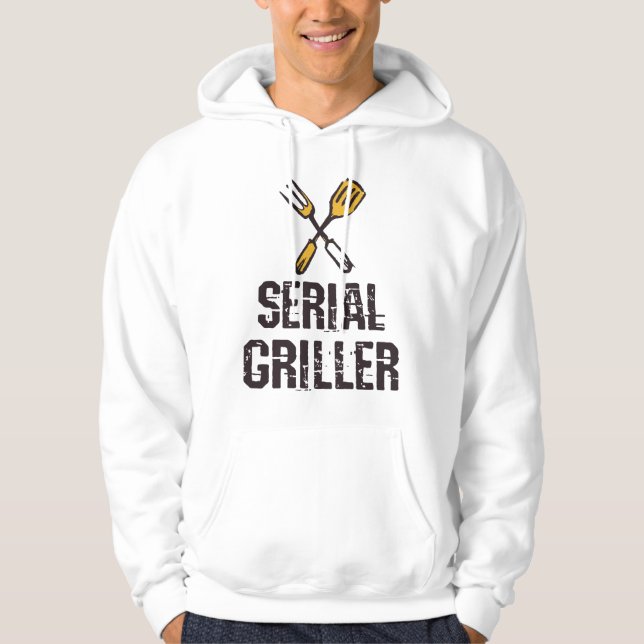 Seriell griller Grill BBQ Master Grill cutlery Hoodie (Framsida)