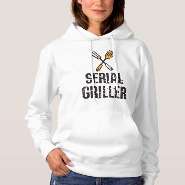 Seriell griller Grill BBQ Master Grill cutlery T Shirt (Framsida)