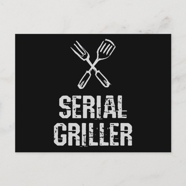 Seriell griller Grill BBQ Master Grill cutlery Vykort (Framsida)