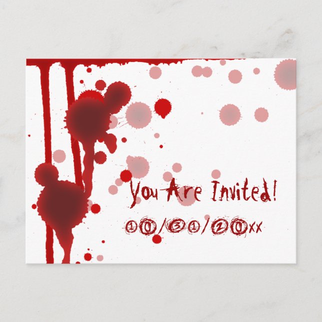 Seriell Killer Halloween fest-inbjudan Inbjudan Vykort (Framsida)