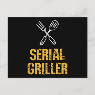 Seriemässig grillmästare Grill BBQ-bestick Vykort