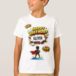 Seriemönster Superhjälte Pojke Namn Födelsedag T Shirt