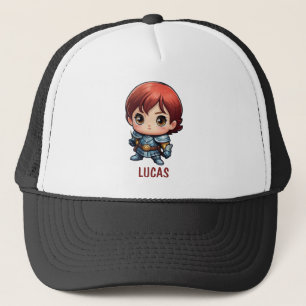 Seriemönstrad riddare Chibi Kid Karaktär Lastbilsc Keps