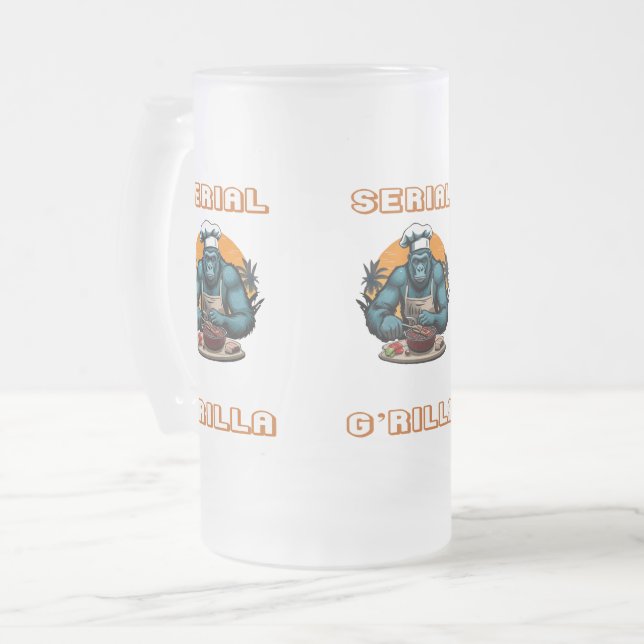 Seriemördare G'rilla Master BBQ Grillare Kul Punsc Frostat Ölglas (Framsida vänster)