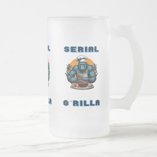Seriemördare G'rilla Master BBQ Grillare Kul Punsc Frostat Ölglas (Höger)