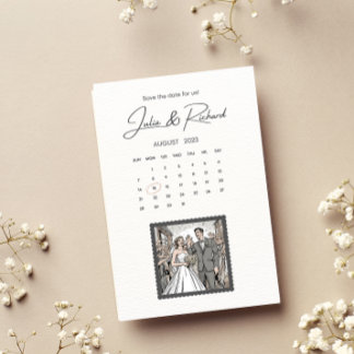 Seriemotiv Par Ritning Spara Datum Inbjudningar