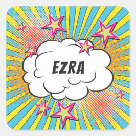 Serier Serietidningsbar eller Bat Mitzvah Personli Fyrkantigt Klistermärke