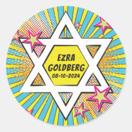 Serier Tecknad serie Bar mitzvah Davidstjärna Runt Klistermärke