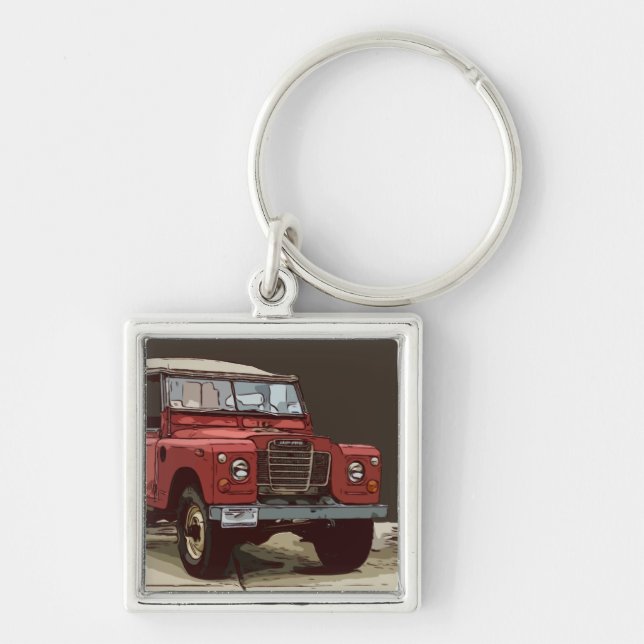 SERIES FYRKANTIG SILVERFÄRGAD NYCKELRING (Framsidan)