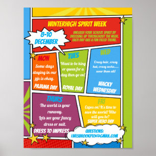 SERIESKÄMT Spirit vecka skolinfo SUPER HJÄLTE Poster