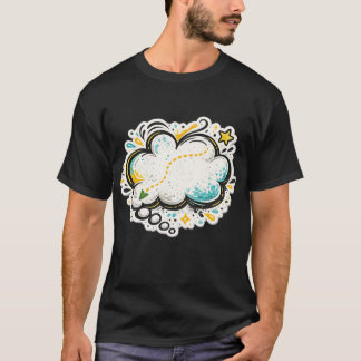 Seriestil Tanke Bubbla – Klotter Moln Popkonst T Shirt