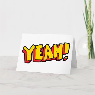 Seriestil Yeah Text Grafik i fet gul Kort